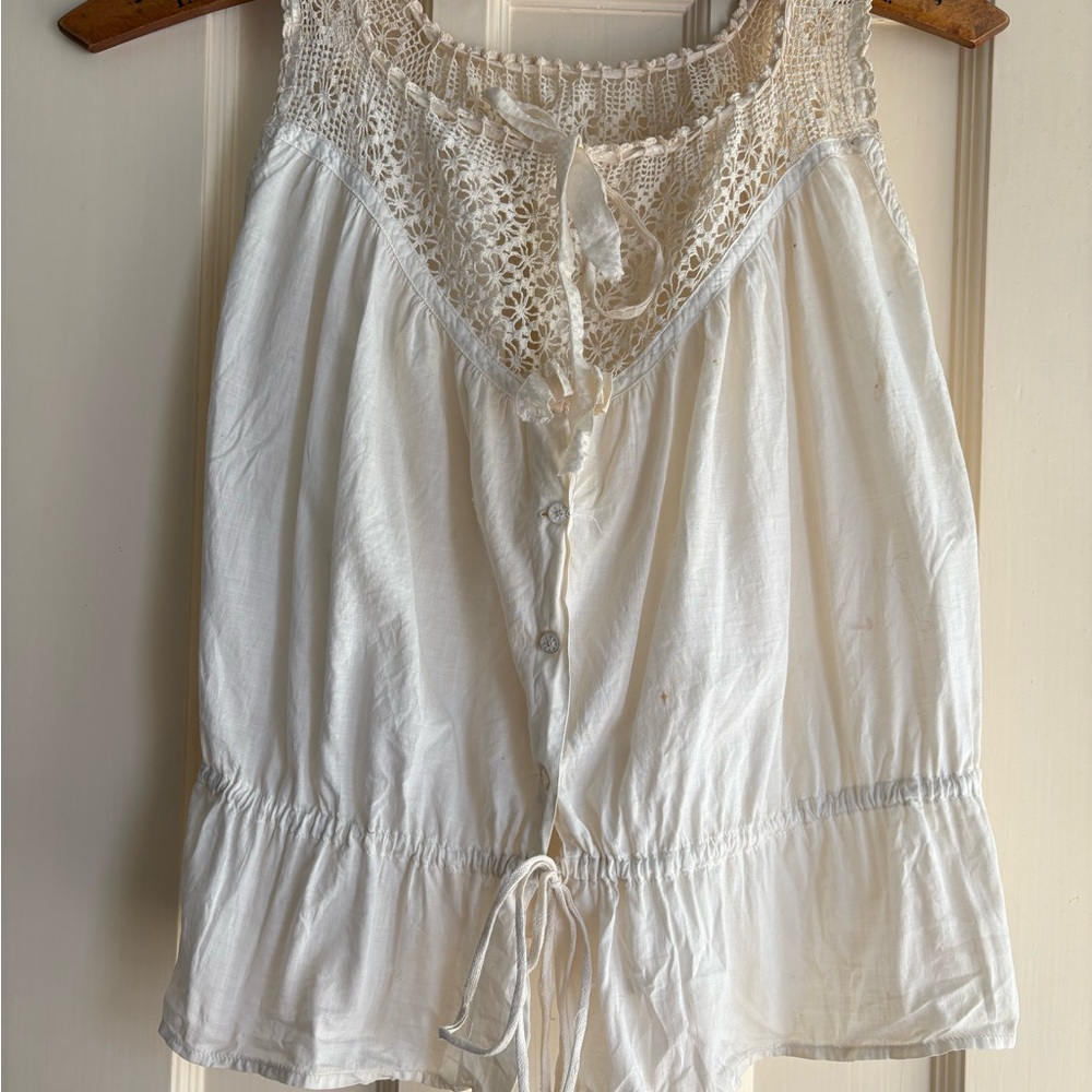 Vintage Cream White Corset Cover Undergarment Victorian Edwardian